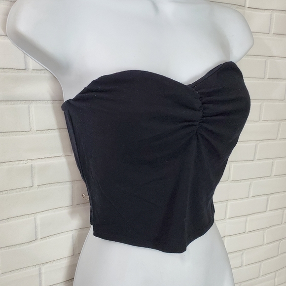 Wallflower Black Tube Crop Top - Picture 2 of 4
